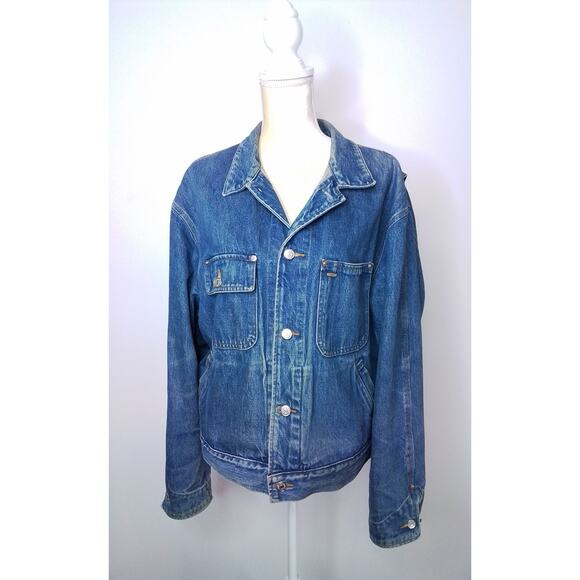 Polo Ralph Lauren USA Vintage Chore Jacket Women Large with Slash Pockets #W2604 - Picture 2 of 12